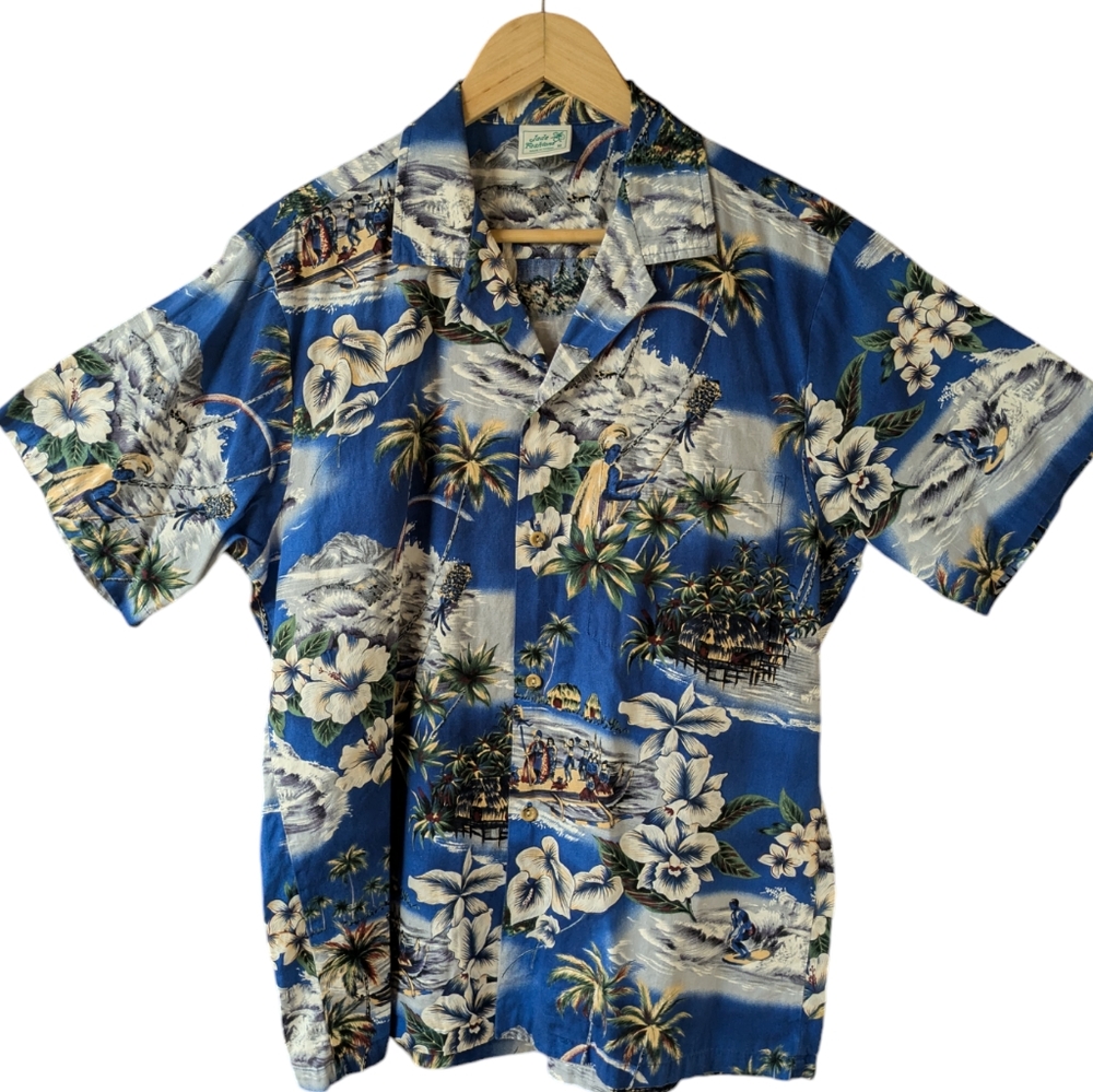 Jade Fashions Hawaiian Shirt 100% Cotton Made in Hawaii Size Medium